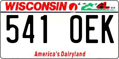 WI license plate 541OEK