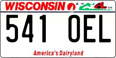 WI license plate 541OEL