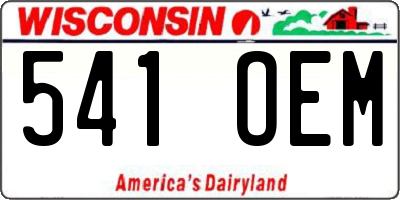 WI license plate 541OEM