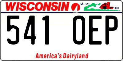 WI license plate 541OEP