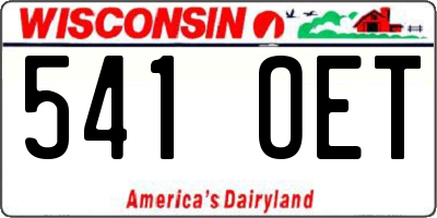 WI license plate 541OET