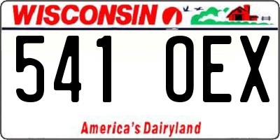 WI license plate 541OEX