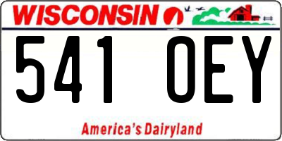 WI license plate 541OEY