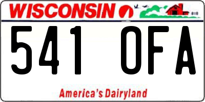 WI license plate 541OFA