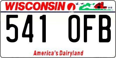 WI license plate 541OFB