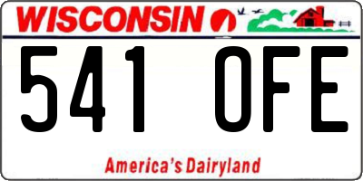 WI license plate 541OFE