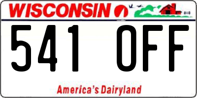 WI license plate 541OFF