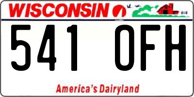 WI license plate 541OFH