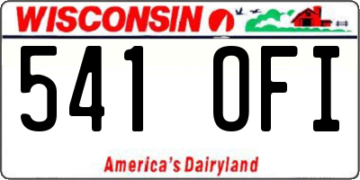 WI license plate 541OFI
