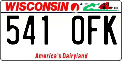 WI license plate 541OFK