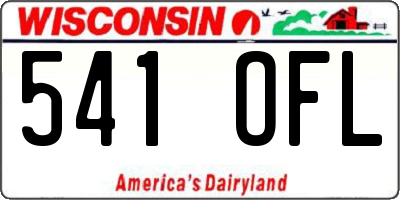 WI license plate 541OFL