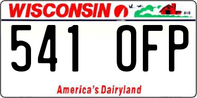 WI license plate 541OFP
