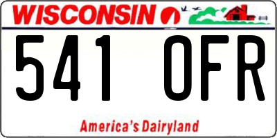 WI license plate 541OFR