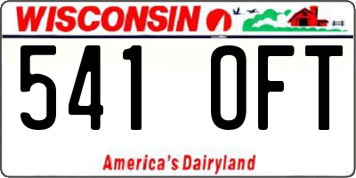 WI license plate 541OFT