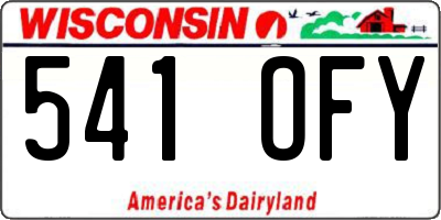 WI license plate 541OFY