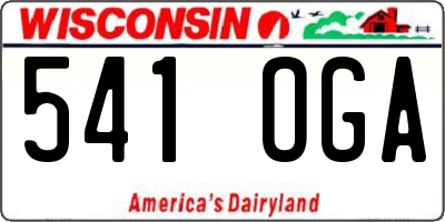 WI license plate 541OGA