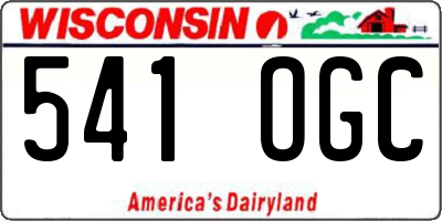 WI license plate 541OGC