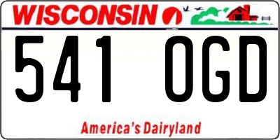 WI license plate 541OGD
