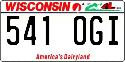 WI license plate 541OGI