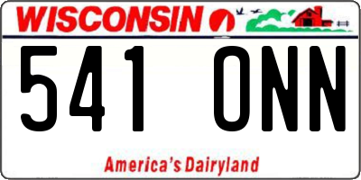 WI license plate 541ONN