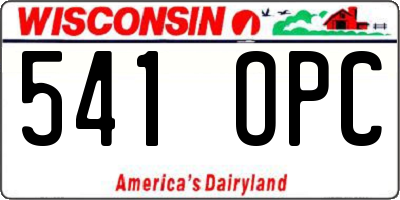 WI license plate 541OPC