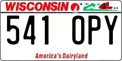 WI license plate 541OPY