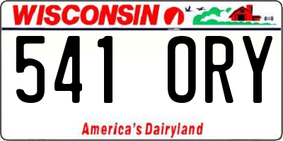 WI license plate 541ORY