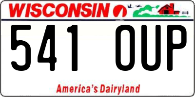 WI license plate 541OUP