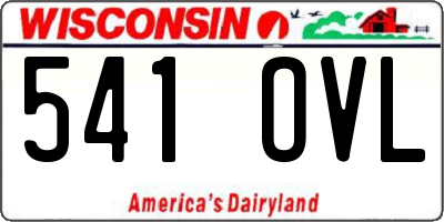 WI license plate 541OVL