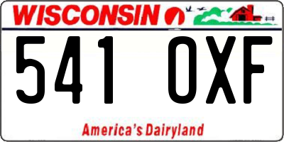 WI license plate 541OXF