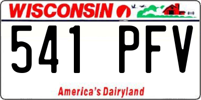 WI license plate 541PFV