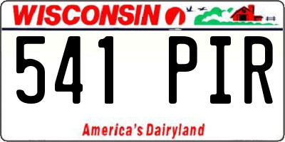 WI license plate 541PIR