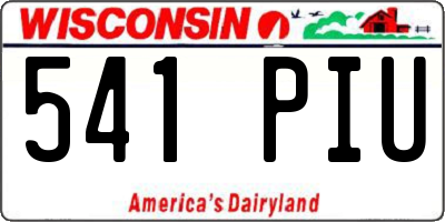 WI license plate 541PIU