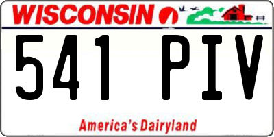 WI license plate 541PIV