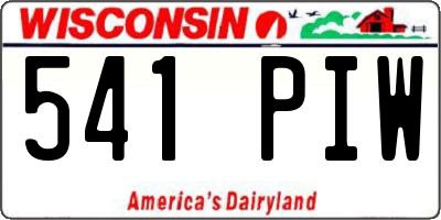 WI license plate 541PIW
