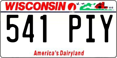 WI license plate 541PIY
