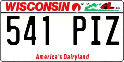 WI license plate 541PIZ