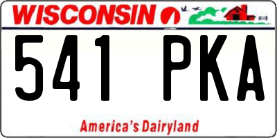 WI license plate 541PKA