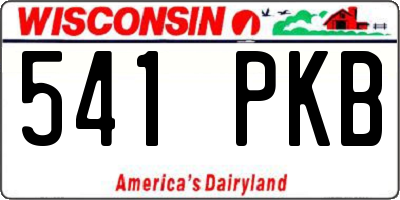 WI license plate 541PKB