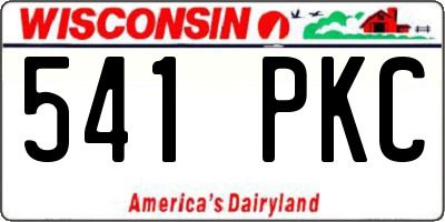 WI license plate 541PKC