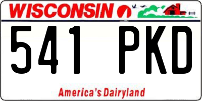 WI license plate 541PKD