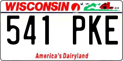 WI license plate 541PKE