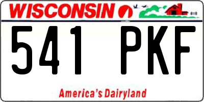 WI license plate 541PKF
