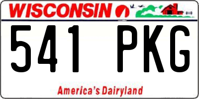 WI license plate 541PKG