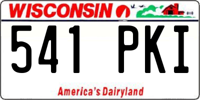 WI license plate 541PKI