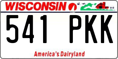 WI license plate 541PKK