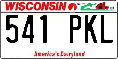 WI license plate 541PKL