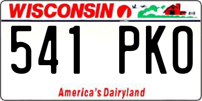 WI license plate 541PKO