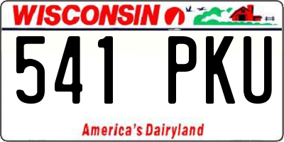 WI license plate 541PKU