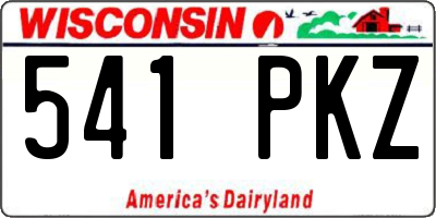 WI license plate 541PKZ
